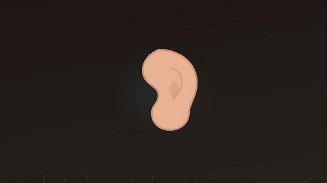 Detailed scientific animation of human ear anatomy structure revealing auditory system mechanism medical biology learning visualization on black background