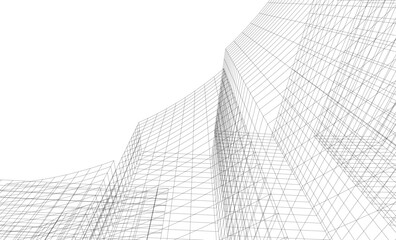 Fototapeta premium Abstract architectural background. Vector 3d illustration