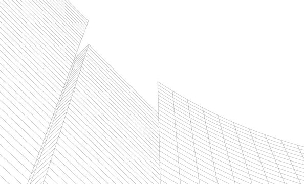Abstract architectural background. Vector 3d illustration