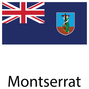 National flag of montserrat with montserrat national caribbean territory