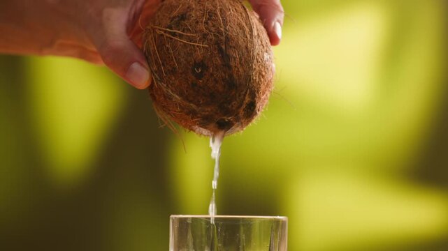 Coconut, Fresh whole and halved coconut isolated on a white background. Tropical exotic fruit with natural brown shell and white flesh. Healthy organic food, vegan ingredient, summer, close-up.