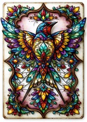 Fototapeta premium Vibrant Modern Stained Glass Art for Graphic Resources