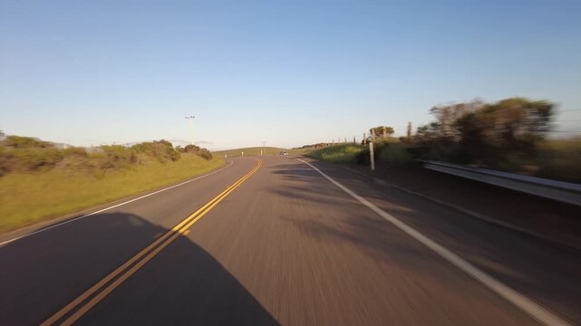 Big Sur Pacific Coast Highway Southbound 9 San Simeon to Morro Bay 06 Front View MultiCam Driving Plate California USA