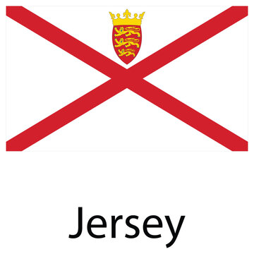 Jersey national flag with emblem patriotic territory heraldic sovereign