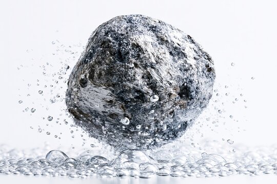 Rock in Water: Bubbles Surrounding the Stone