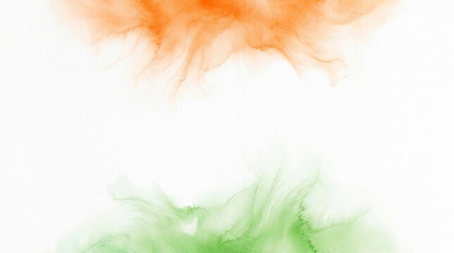 India independence day watercolor saffron white and green abstract background