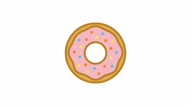 A single delicious glazed donut with colorful sprinkles isolated on a plain white background.