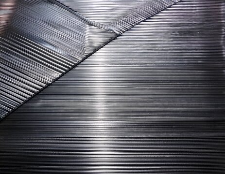 elegant textured metallic silver panel with fine linear grooves creating a sleek modern pattern for industrial or automotive designs