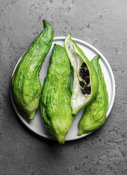 Fresh peruvian Latin American vegetable - Caigua - Cyclanthera pedata