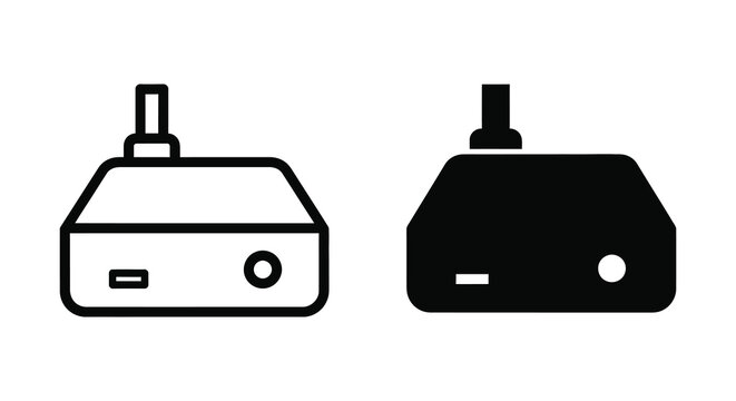 External hard drive with ports outlined and silhouette versions storage
