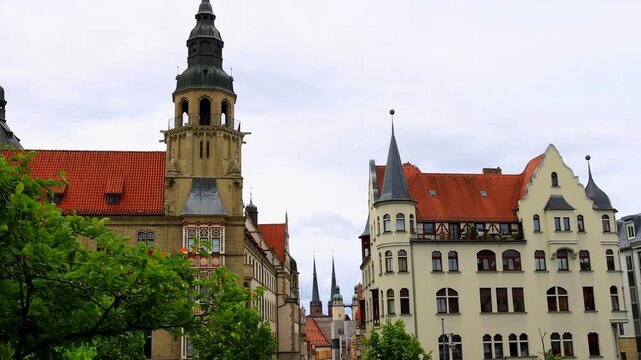 the historic german city of halle an der saale 4k video