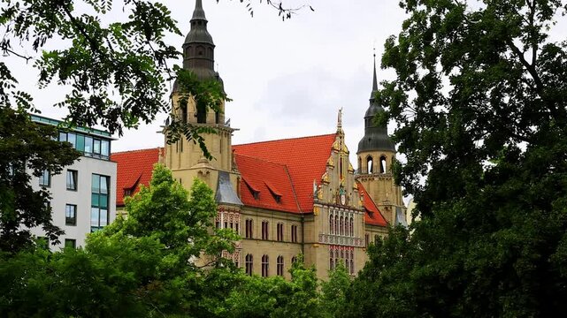 the historic german city of halle an der saale 4k video