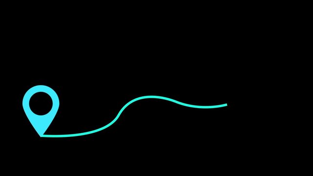 two location map animation on black background