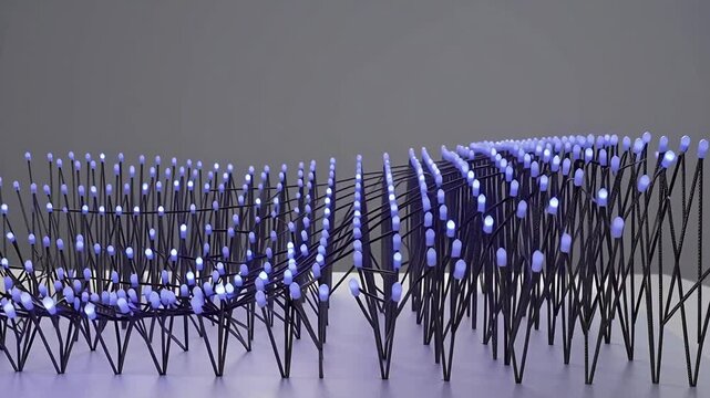 4K Abstract Parametric Nature Wave Matrix with Matte Charcoal Finish