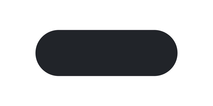 Black horizontal pill shaped button or rounded rectangle icon