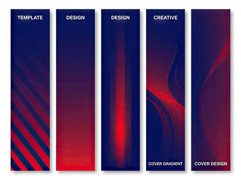 Gradient banners with creative design text
