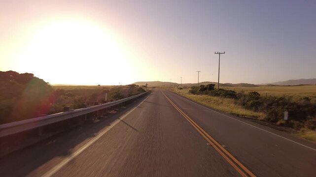 Big Sur Pacific Coast Highway Southbound 9 San Simeon to Morro Bay 06 Rear View MultiCam Driving Plate California USA