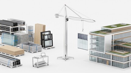 Fototapeta premium AI Building Business Solutions Through Intelligent Enterprise Construction Concept