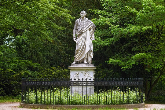 Bremen, Germany. Monument to Heinrich Wilhelm Olbers, the famous German astronomer and physician. The monument was created by Carl Steinhauser in 1848 and erected in Bremen's city park in 1850.