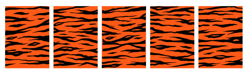 Five sets of tiger patterns for background variations © wasis
