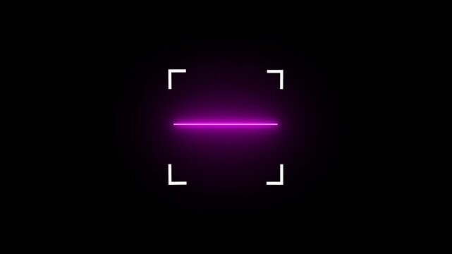 Barcode scanner QR code Neon shine Icon animation isolated on black background. 4k video