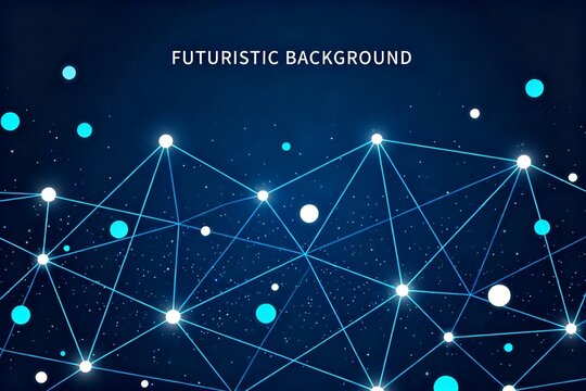 Futuristic Network Background with Connected Nodes