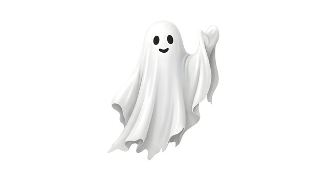 Friendly halloween ghost character isolated on transparent background spooky spirit for festive decorations and designs