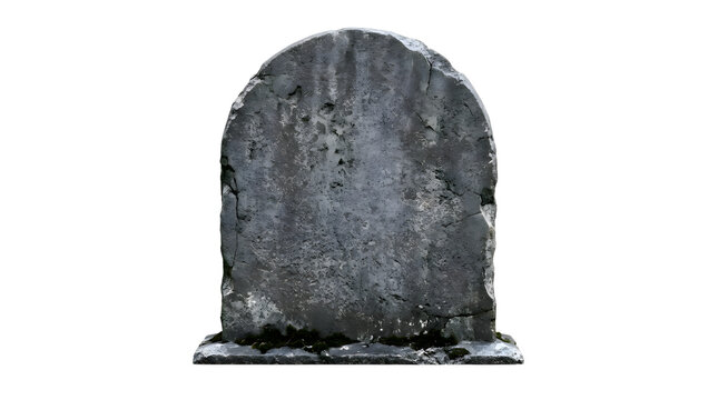 Spooky halloween tombstone isolated on transparent background realistic stone grave marker for haunting decorations and designs