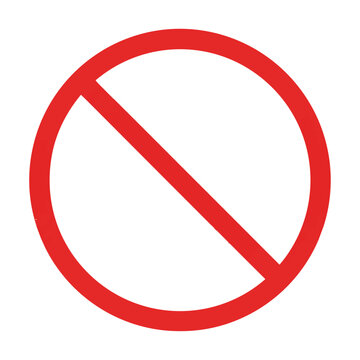 Minimalist prohibition sign with a black puppy silhouette crossed out by a red slash in a circular border on white, no pets concept