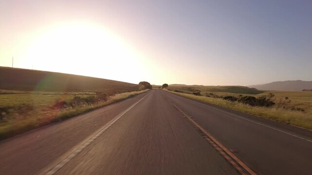 Big Sur Pacific Coast Highway Southbound 9 San Simeon to Morro Bay 07 Rear View MultiCam Driving Plate California USA