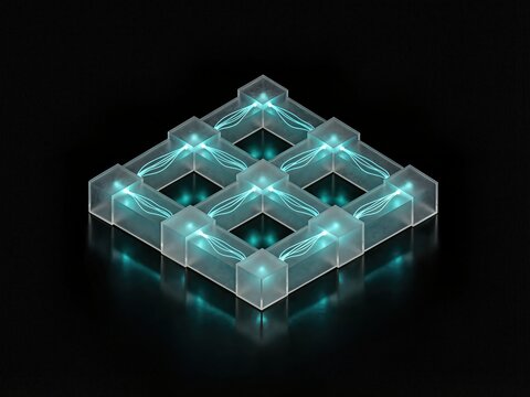 Telemedicine data flow 3D isometric blueprint