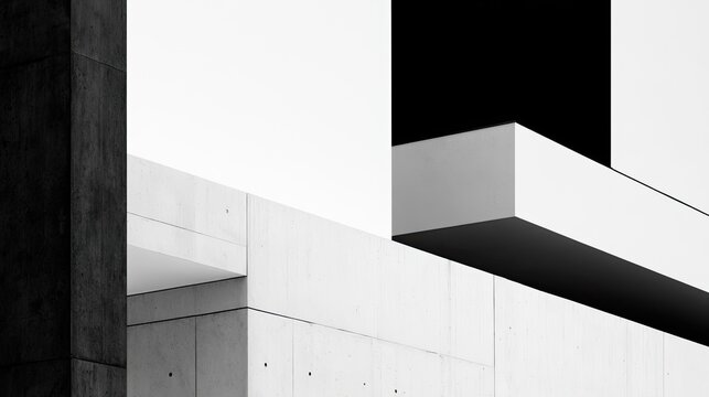 Abstract architectural forms in monochrome with stark contrast