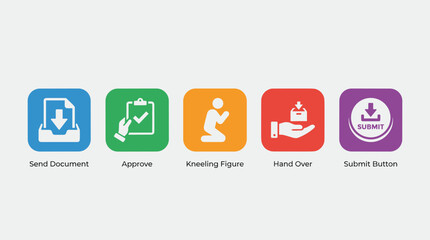 Fototapeta premium Set of UI Interface Icons for Business Processes