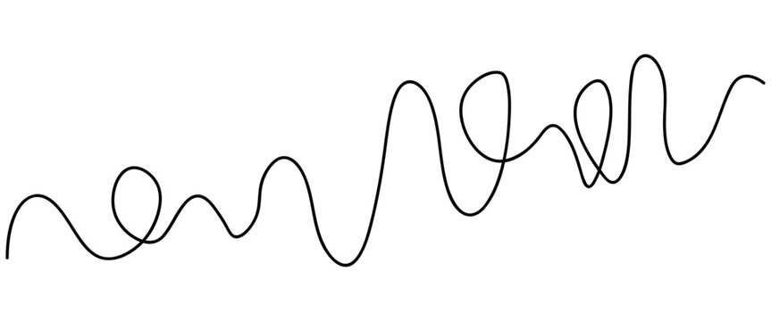 Curved squiggle line with loose loops illustration perfect for playful dividers social media layouts invitations logos planners and modern minimal design projects