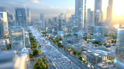 Fototapeta premium Urban Twin City Simulation with Fullscale Visualizing Room Concept
