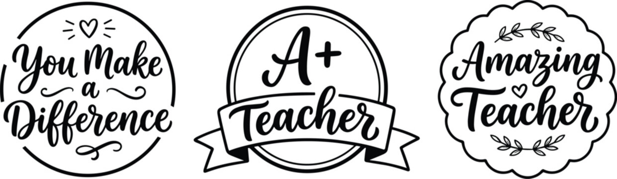 Teacher appreciation hand lettered quotes you make a difference a teacher