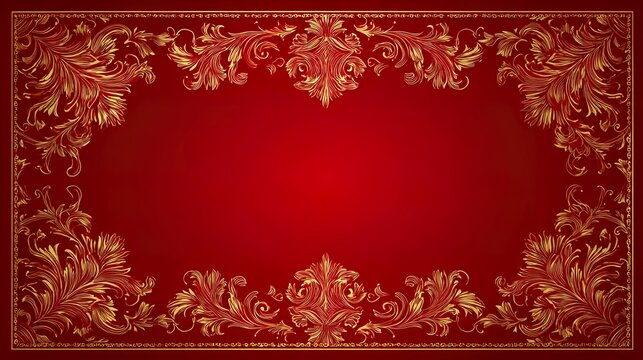 Elegant red and gold baroque vintage background.
