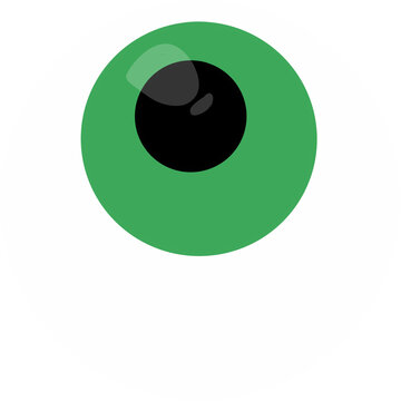 Green Halloween monster eyeball cartoon illustration