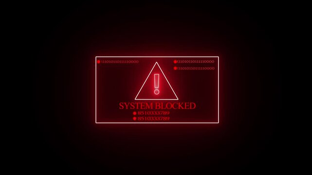 neon line system blocked security breach computer hacking warning message hacked alert Business server show security hacked alert warning sign,Hacker access private confidential database