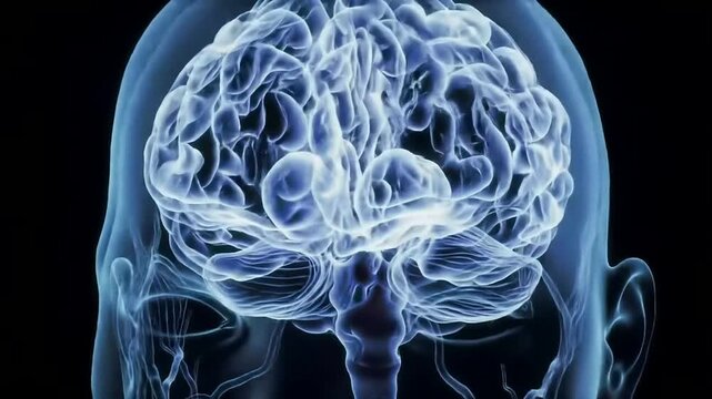 Detailed Visualization Of Seizure Activity In A Human Brain Against Dark Background For Medical Education And Understanding