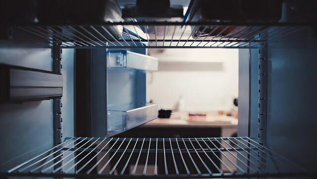 Inside an empty refrigerator