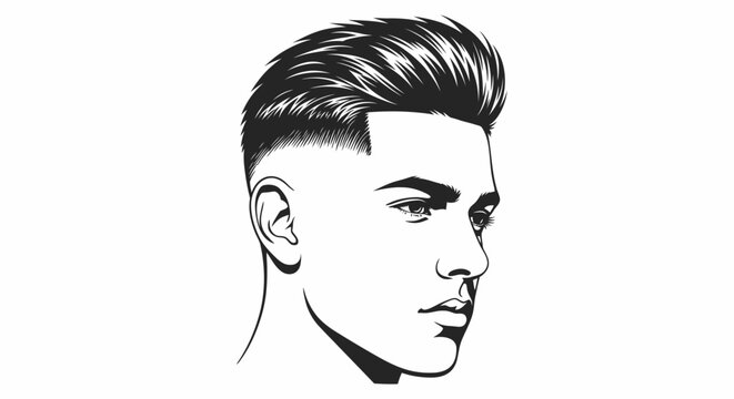 Young man with stylish haircut portrait.