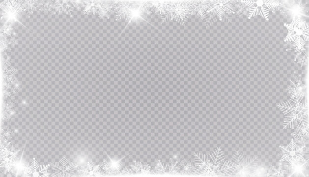 Frosted Window Frame: A delicate border of frost and snowflakes adorns the edges of a transparent rectangle, evoking a winter wonderland atmosphere.