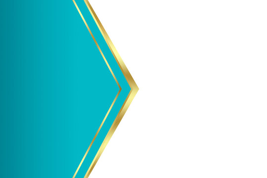 Abstract blue light gold luxury arrow side frame empty space for decoration isolated on white background