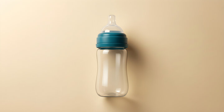 Plain unbranded baby bottle for family, pet and early-life product campaign