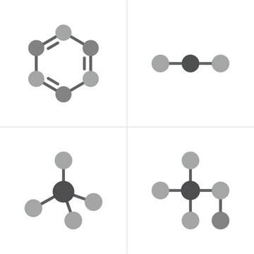 Molecular structures of chemical compounds.