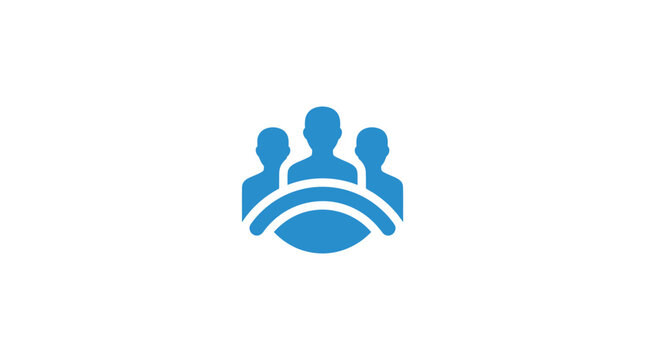 Three People Teamwork Collaboration Symbol.