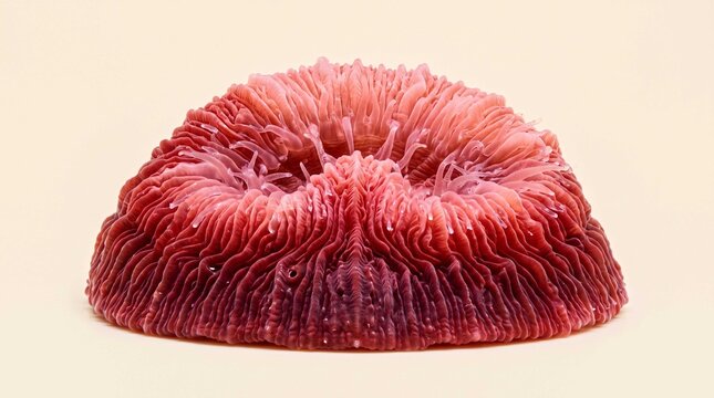 Close up of vibrant coral polyp texture with radial ridges symbolizing marine biodiversity and natural wonder