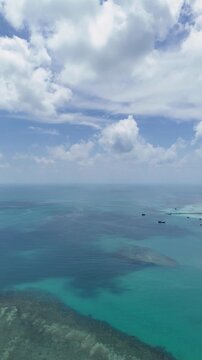 Aerial shot of Kerayaan Beccu Beach, a white-sand beach in Kotabaru, South Kalimantan