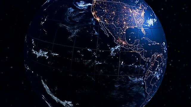 Rotating Earth Globe Focusing on Guatemala and Central America Political Division Widescreen Animation